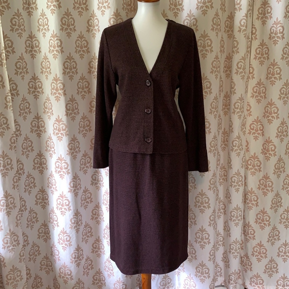 WEEKENDERS 2 piece Purple houndstooth suit S